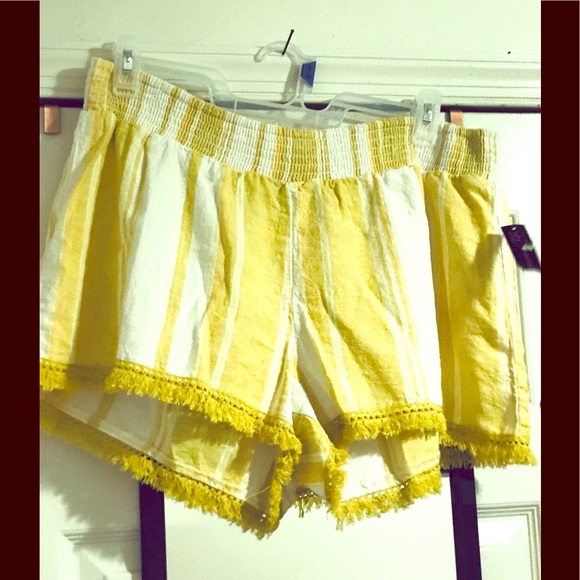 No Boundaries Striped Fringed Linen Shorts Set - Picture 3 of 7